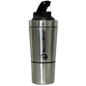 MuscleBlaze Steel Shaker with Compartment,  Silver  750 ml 