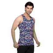 Omtex Sublimated Gym Tank,  Geometric Blue  Small 