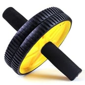 Vector X Double Exerciser Wheel,  Black & Yellow  Free Size 