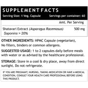 INLIFE Shatavari Extract 500 mg,  60 capsules 