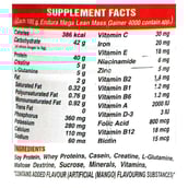 Endura Mega Lean Mass Gainer 4000, 1.1 lb Unflavoured