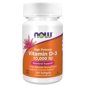 1 - Now Vitamin D-3 10,000 IU,  240 softgels  Unflavoured 