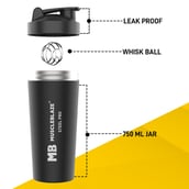 1 - MuscleBlaze Steel Pro Shaker,  Stealth Black  750 ml 