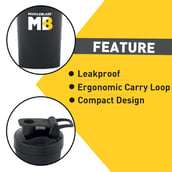 MuscleBlaze Compact Shaker, Black 500 ml