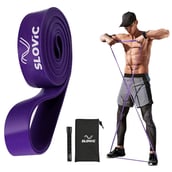 SLOVIC TPE Resistance Band with Door Hanger,  Purple  Free Size 