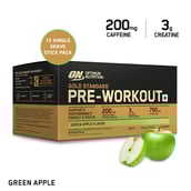 6 - ON (Optimum Nutrition) Gold Standard&nbsp;Pre-Workout,  15 sachets/pack  Green Apple 