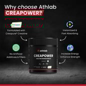 4 - Athlab CreaPower Creatine Monohydrate,  Unflavoured  0.22 lb 