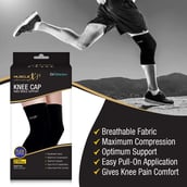 4 - MuscleXP Knee Cap,  Black  Small 
