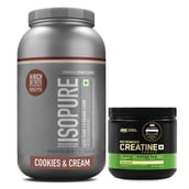 1 - Isopure 100% Whey Protein Isolate with Less Than 1.5 Grams Carbs 4.4 lb & Optimum Nutrition Micronised Creatine 250g Combo,  2 Piece(s)/Pack  Cookies & Cream + Unflavoured 