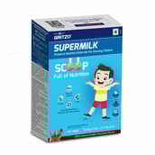 2 - Gritzo Supermilk Overall Growth for 4-7 Yrs Protein & Nutrition Drink Mix, 66.66 g Double Chocolate (Trial Pack)