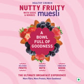 3 - Bagrrys Crunchy Nutty Fruity Muesli,  1 kg  89% Fruits, Nuts, Grains & Seeds 