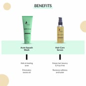 5 - Lely's Acne Squash Face Wash 70ml & Hair Care Serum 50ml Combo, 2 Piece(s)/Pack for All Skin Types
