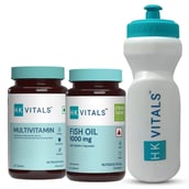 HealthKart HK Vitals Multivitamin & Fish Oil 60 caps & Sipper Combo
