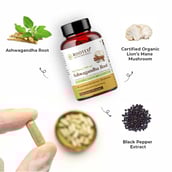 3 - Rooted Active Naturals Ashwagandha Root with with Lion's Mane Mushroom Extract,  60 veggie capsule(s) 