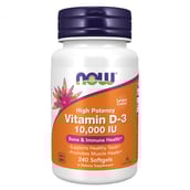 1 - Now Vitamin D-3 10,000 IU,  240 softgels  Unflavoured 