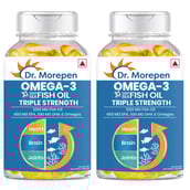 1 - Dr. Morepen Omega-3 Deep Sea Fish Oil Triple Strength (Pack of 2),  60 softgels 