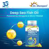8 - Dr. Morepen Omega-3 Deep Sea Fish Oil Triple Strength (Pack of 2),  60 softgels 