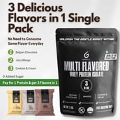 2 - Gentle Beast Multi Flavored Whey Protein Isolate,  4.4 lb  Belgian Chocolate, Mango and Cookies & Cream 