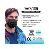 4 - Tata 1mg 3 Ply Surgical Mask,  Black 