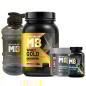 MuscleBlaze Whey Gold Protein 1 kg, Creatine Monohydrate, MB-Vite & Gallon Bottle Combo