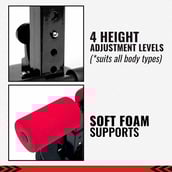 4 - SLOVIC Portable Sit-Up Bar,  Red/Black  Free Size 