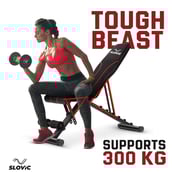 5 - SLOVIC Adjustable Gym Bench for Home Workout Incline Decline Bench with 7 Positions - Red\Black