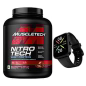 MuscleTech NitroTech Whey Protein 4 lb Milk Chocolate & Noise ColorFit Pulse Go Buzz Smartwatch, 2 Piece(s)/Pack Combo