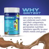 6 - Gritzo SuperMilk Height+ for 4-7 Yrs Personalized Protein & Nutrition Drink Mix OP, 400 g Double Chocolate