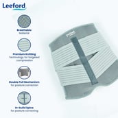 3 - Leeford Contoured Lumbo Sacral Belt with Spica for Back Support,  Grey  Large 