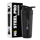 1 - MuscleBlaze Steel Pro Shaker,  Midnight Black  700 ml