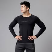 1 - MuscleBlaze Compression Muscle Tee Full Sleeve,  Midnight Black  Medium 