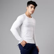 5 - MuscleBlaze Compression Muscle Tee Full Sleeve,  Polar White  Small