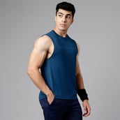5 - MuscleBlaze Delt Tank,  Teal Blue  Small