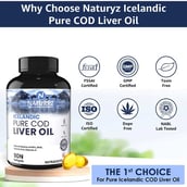 7 - Naturyz Icelandic Pure Cod Liver Oil,  180 softgels 