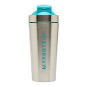 1 - Myprotein Stainless Steel Shaker Bottle,  Silver/Blue  750 ml 