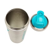 6 - Myprotein Stainless Steel Shaker Bottle,  Silver/Blue  750 ml 