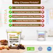 3 - Pintola High Protein Peanut Butter,  1 kg  Dark Chocolate Creamy 