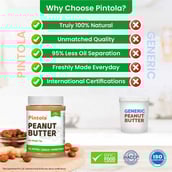 3 - Pintola All Natural Peanut Butter,  0.350 kg  Creamy 