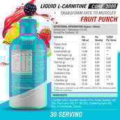 4 - Healthfarm HF Series Liquid L-Carnitine Core 3000,  450 ml  Fruit Punch 