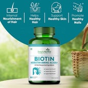 3 - Simply Herbal Biotin 10000mcg+,  90 capsules  Unflavoured (Pack of 3) 