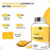 1 - Naturyz Burpfree Nano Salmon Fish Oil with Vitamin D3, 90 softgels