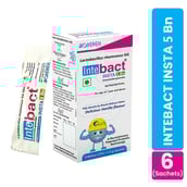 2 - Dr. Morepen Intebact Insta 5 Bn Probiotic,  6 sachets/pack  Delicious Vanilla (Pack of 2) 