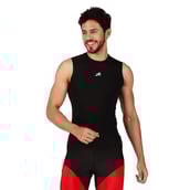 1 - Redesign Nylon Compression Cut Sleeve Tshirt, Black XL