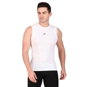 8 - Redesign Nylon Compression Cut Sleeve Tshirt,  White  3XL 