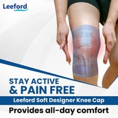 5 - Leeford Soft Designer Knee Cap,  Blue  Small 