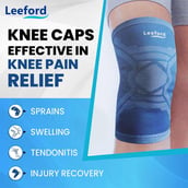 4 - Leeford Soft Designer Knee Cap, Blue XL