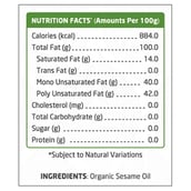 Supplement - HealthKart Cold Pressed Organic Sesame Oil,  0.5 L 