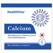 Highlight - HealthViva Calcium (With Vitamin D3),  Unflavoured  60 capsules 