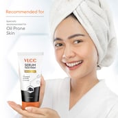 2 - VLCC Bright Glow Serum Face Wash,  150 ml  with Vitamin C Serum & Charcoal (Buy One Get One) 