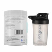2 - Neuherbs Skin Glow Collagen,  200 g  Litchi & Protein Shaker Bottle Black White 400ml Combo 